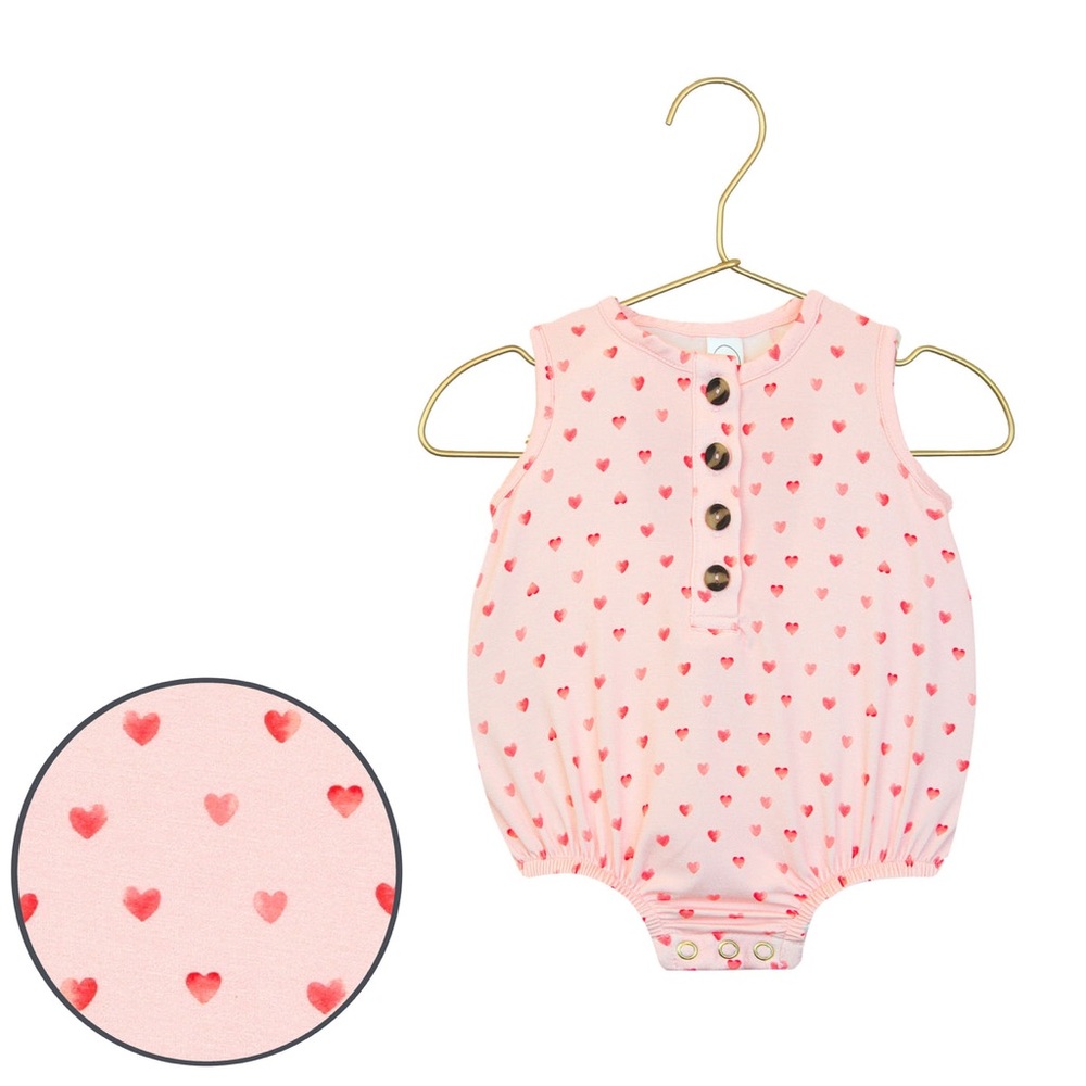Lou Lou & Company Pink Heart Bubble Romper